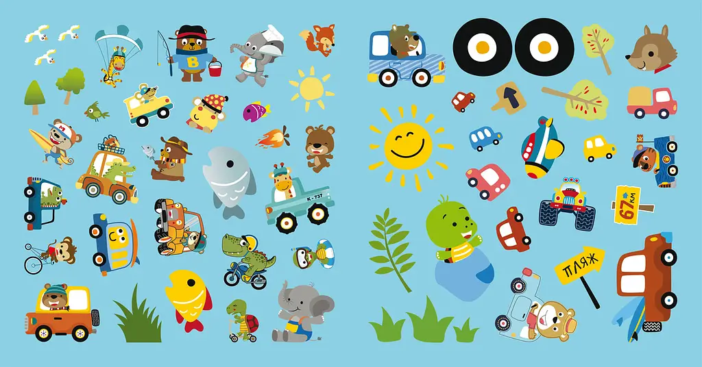 Розмальовка Кристал Бук Пікнік Грай та відпочивай, з алікаціями та завданнями, 40 наліпок, 16 сторінок (F00025569) - фото 4