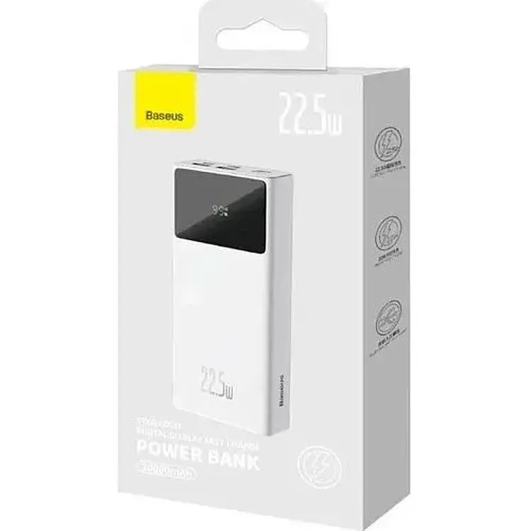 Портативная батарея Baseus Star-Lord Digital Display Fast Charge 20000 mAh 22.5W PPXJ080002 White - фото 6