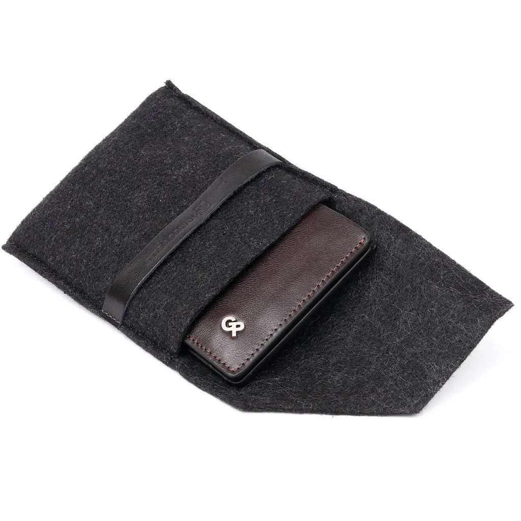 Мужской кожаный кошелек Grande Pelle 9х10х1 см acs0016024 - фото 5