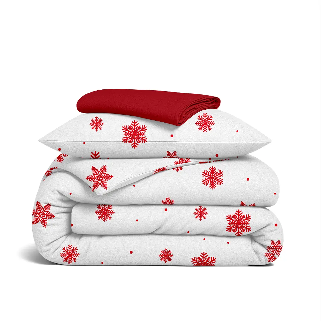 Дитяча постільна білизна фланель в ліжечко SNOWFLAKES BERRY CS3 COSAS (4822052477045)