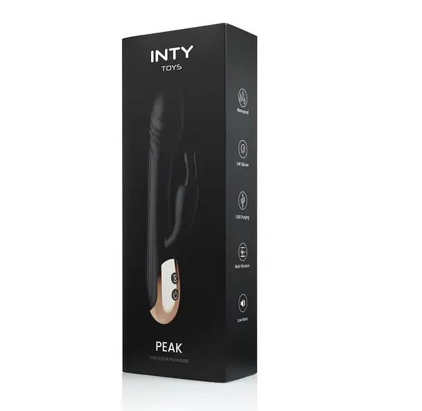 Вібратор чорний з кліторальним кроликом INTY Toys – Peak INTY Toys INTY-01-002 102012 - фото 4