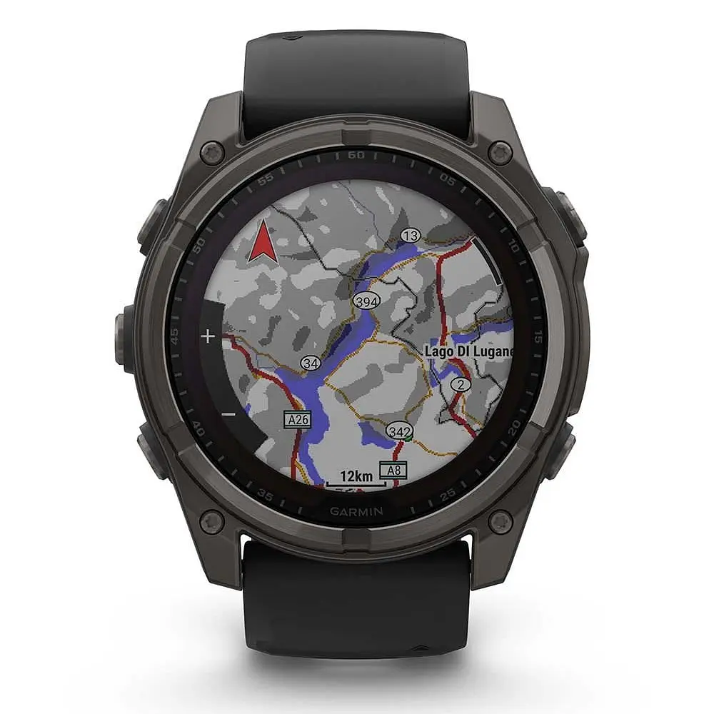 Garmin Fenix 8 51mm Solar Sapphire Carbon Gray DLC Titanium w. Black/Pebble Gray S. Band (010-02907-10/11) - фото 3