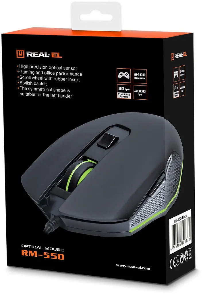 Миша REAL-EL RM-550 Чорний (EL123200027) - фото 8