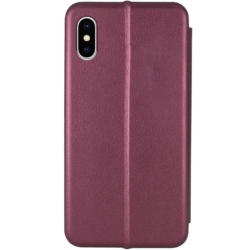 Кожаный чехол-книжка Classy для Apple iPhone X / XS (5.8) Бордовый - фото 2