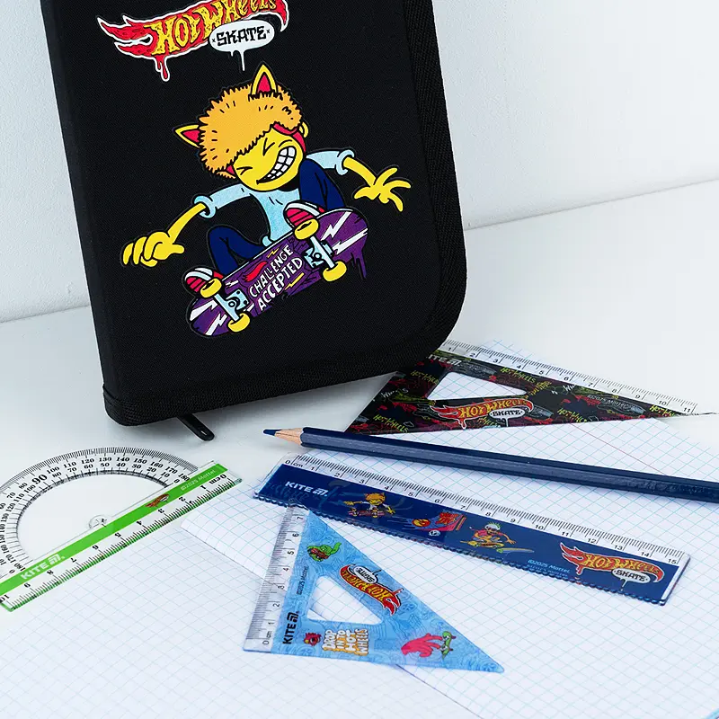 Набор Kite Hot Wheels линейка 15 см, 2 угольника, транспортир (HW25-282) - фото 3