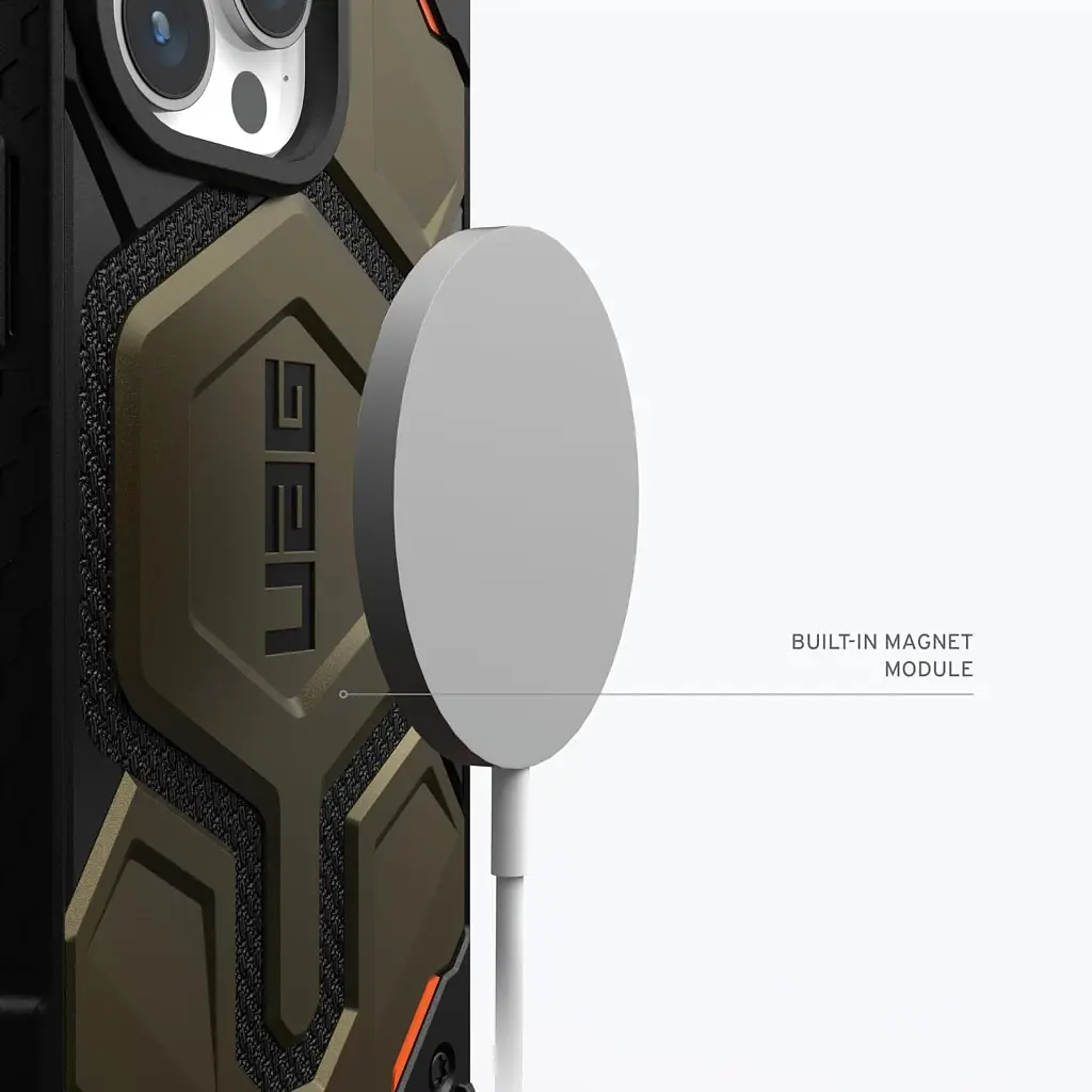 Чохол-накладка Urban Armor Gear Monarch Pro Magsafe для Apple iPhone 15 Pro Kevlar Elemental Green (11422111397B) - фото 4