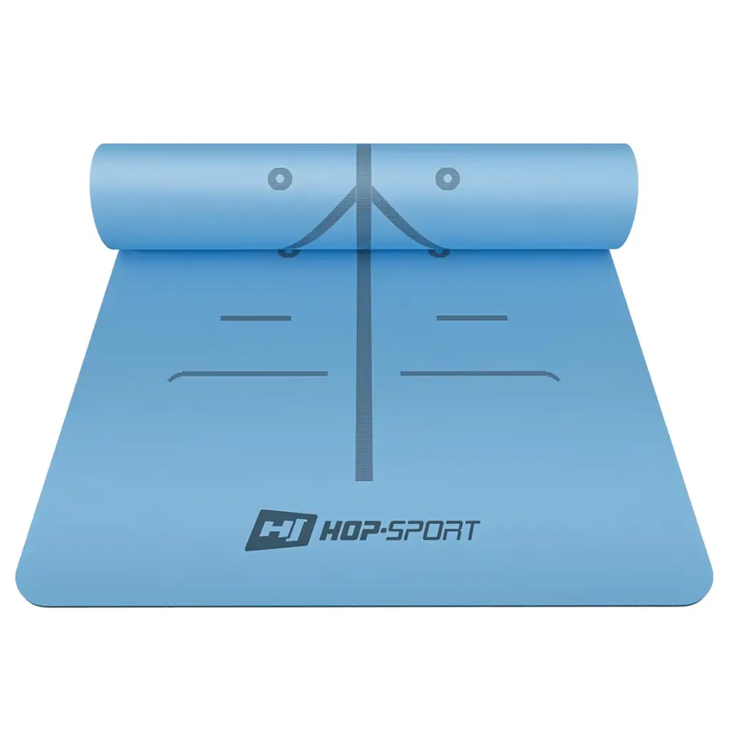 Йога-мат Hop-Sport PU 0,5см 183 x 68см HS-P005GM темно-синій - фото 5