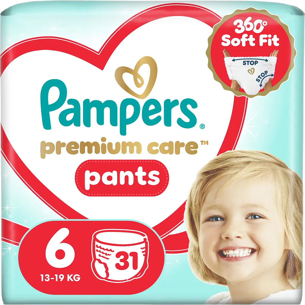 Підгузки-трусики Pampers Premium Care Pants Розмір 6 (13-19 кг) 31 шт.