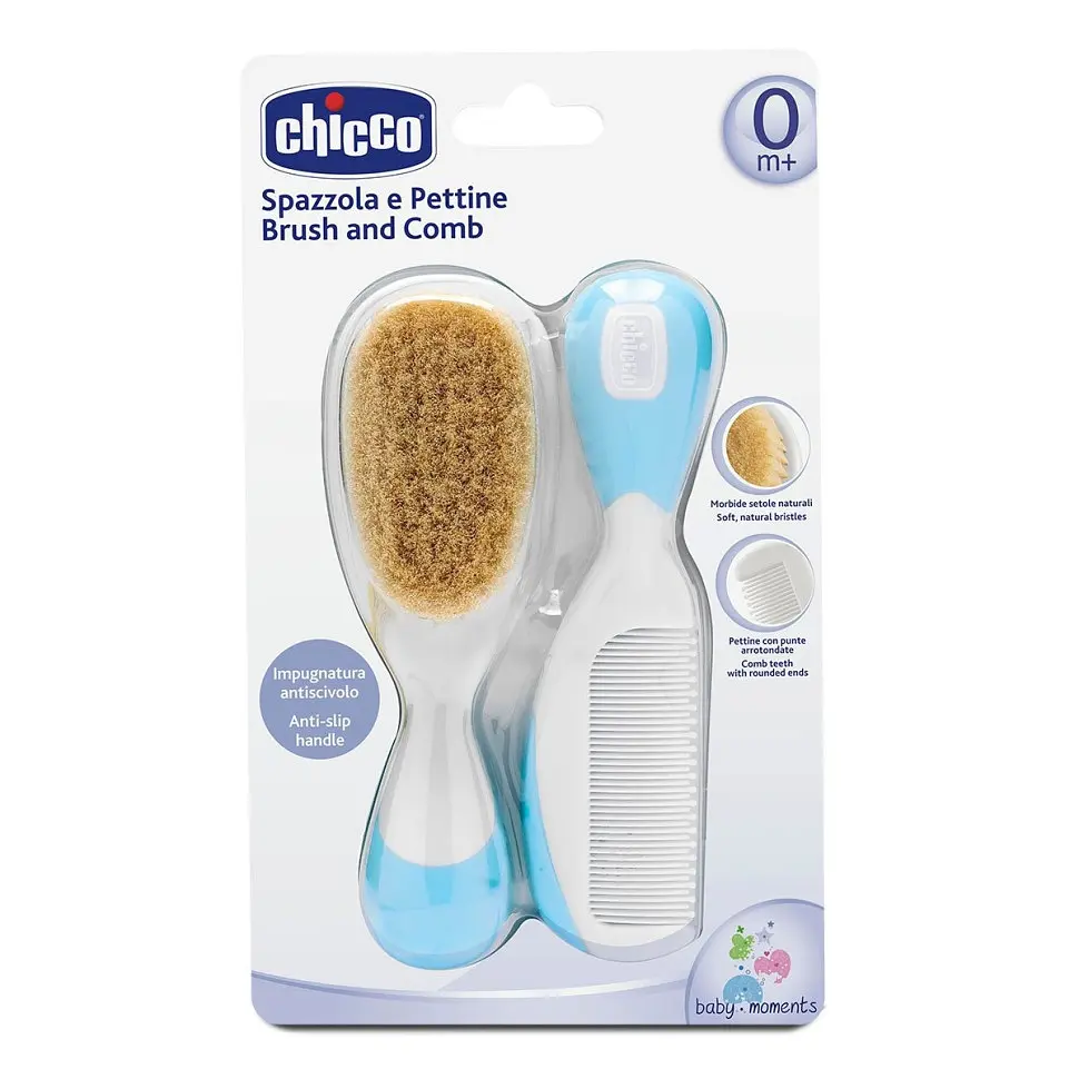 Дитячий набір "Щітка та гребінець" Chicco 06569.20 натуральна, блакитний - фото 6