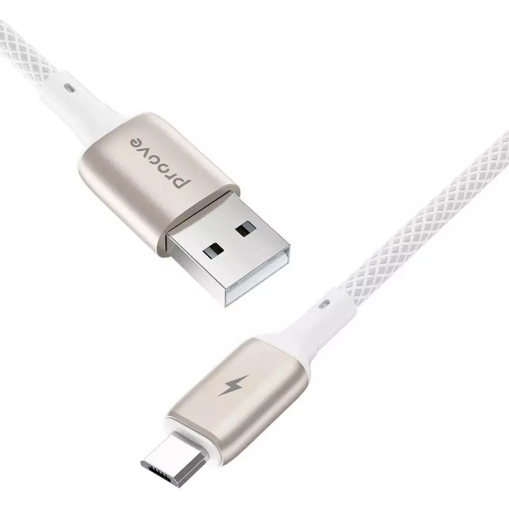 Кабель Proove Dense Metal USB-A to Micro-USB 1m White (CCDM20001302) [130313] - фото 3