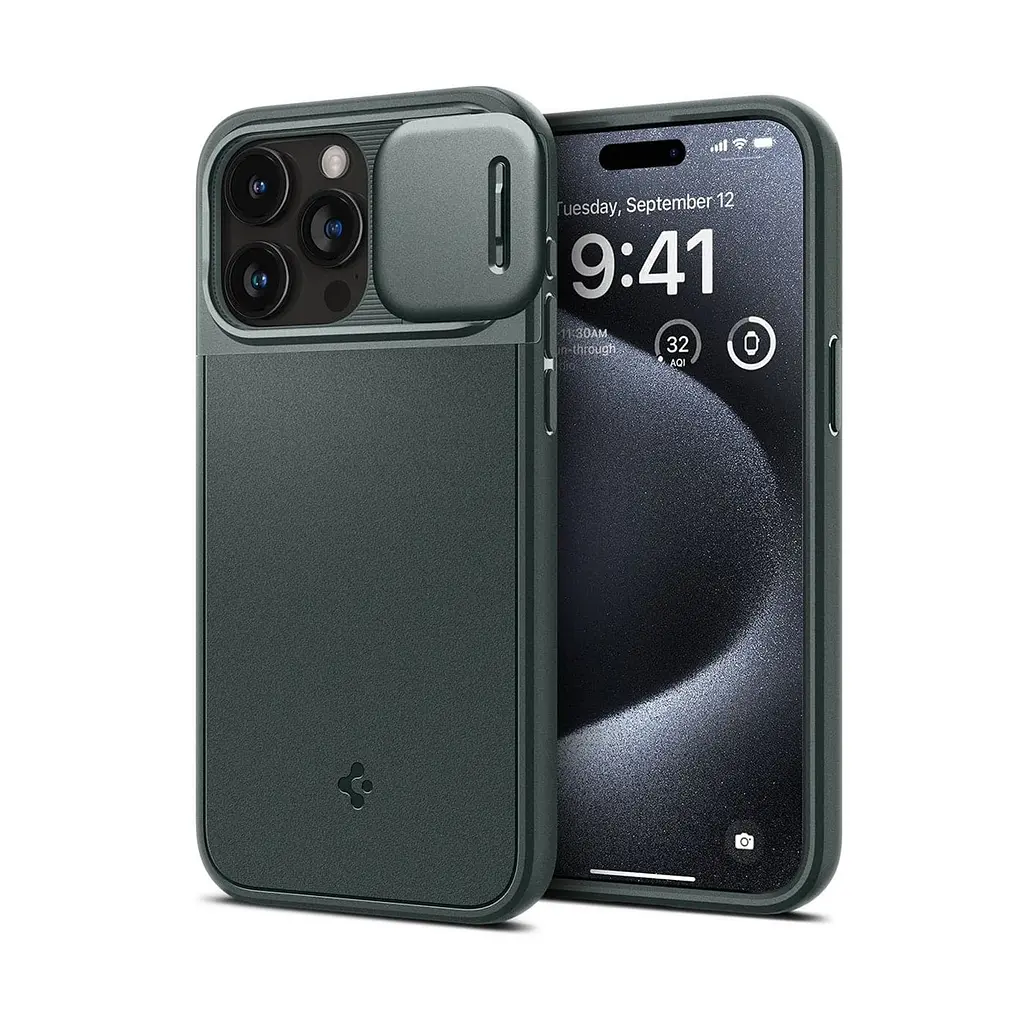 Чехол Spigen Optik Armor MagSafe для iPhone 15 Pro Abyss Green (ACS06739) + защитное стекло - фото 14
