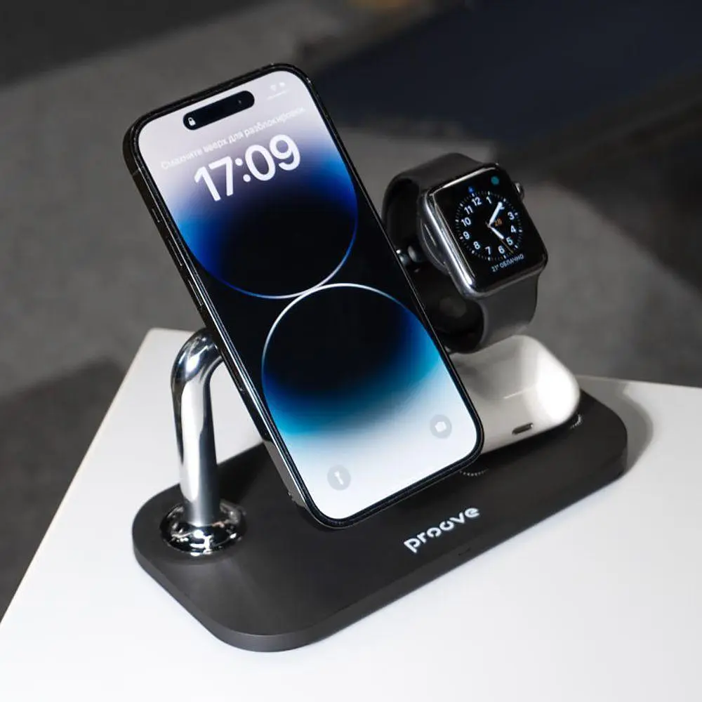 Зарядний пристрій Proove Magnetic Field 3 in 1 black (WSMF15010001) - фото 4