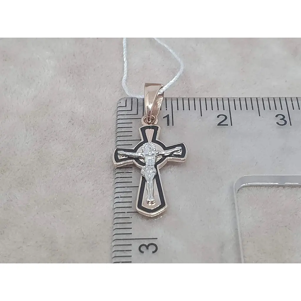 Золотий хрестик Tango Розп'яття Христа з емаллю. 250095Е - фото 5