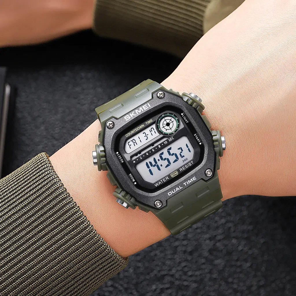 Чоловічий наручний годинник 2126AG Army Green Skmei acs0030252 - фото 4