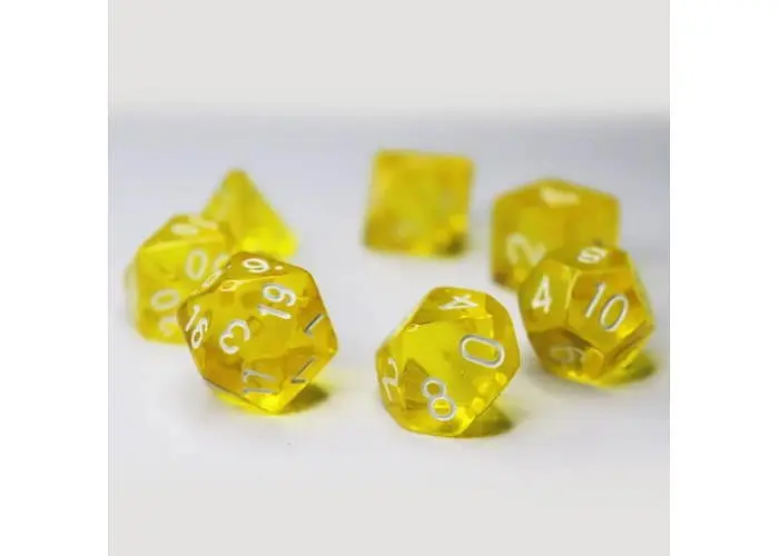Набір кубиків Transparent 7 Dice Set - Yellow , 7 шт. (g7dtran04) - фото 3