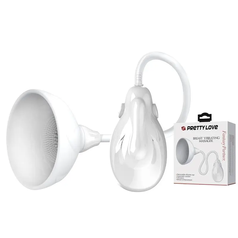 Помпа для грудей Pretty Love Breast Vibrating Massager 7 см білий - фото 5