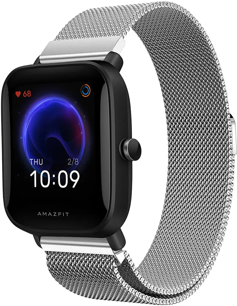 Ремінець 20 мм міланська петля BeWatch для Amazfit Bip 3/Pro/U Pro Срібний (1010205.7U) - фото 5