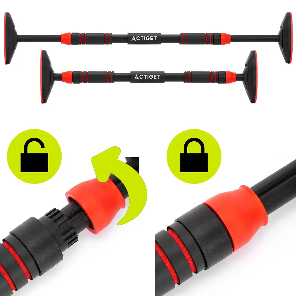 Турнік розсувний Actiget 72-105 см ACT0168 Black/Red - фото 7