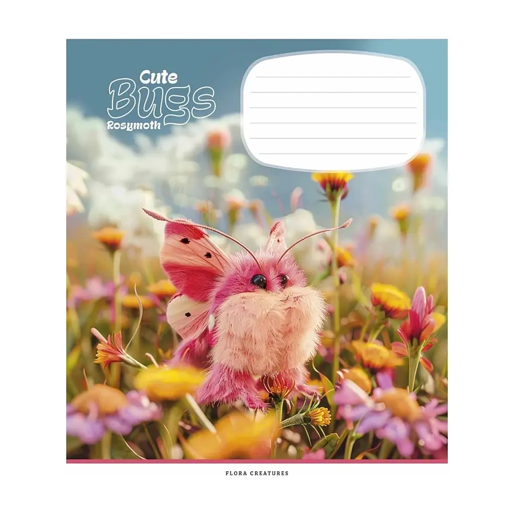 Зошит Школярик Cute bugs 12 аркушів клітинка (012-3462K), в асортименті - фото 4