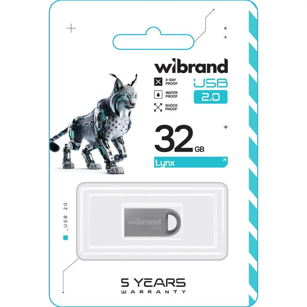 Flash Wibrand USB 2.0 Lynx 32Gb Silver - фото 2