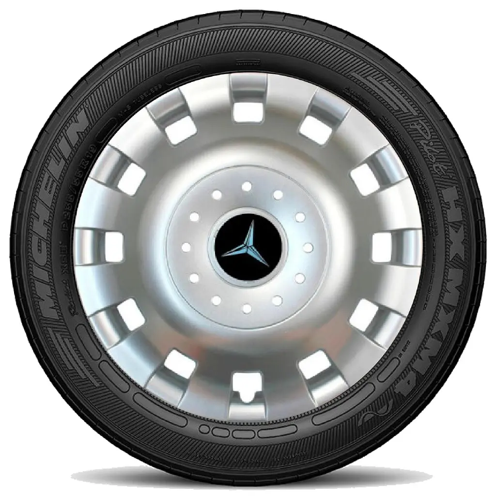 Ковпак колеса з емблемою Mercedes SKS414 R16 сірий з логотипом на вибір 4 шт
