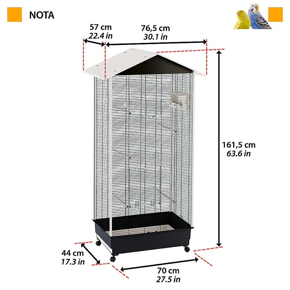 Клітка для канарок та папуг Ferplast Nota вольєр 76,5x57x161,5 см 56115423 - фото 2