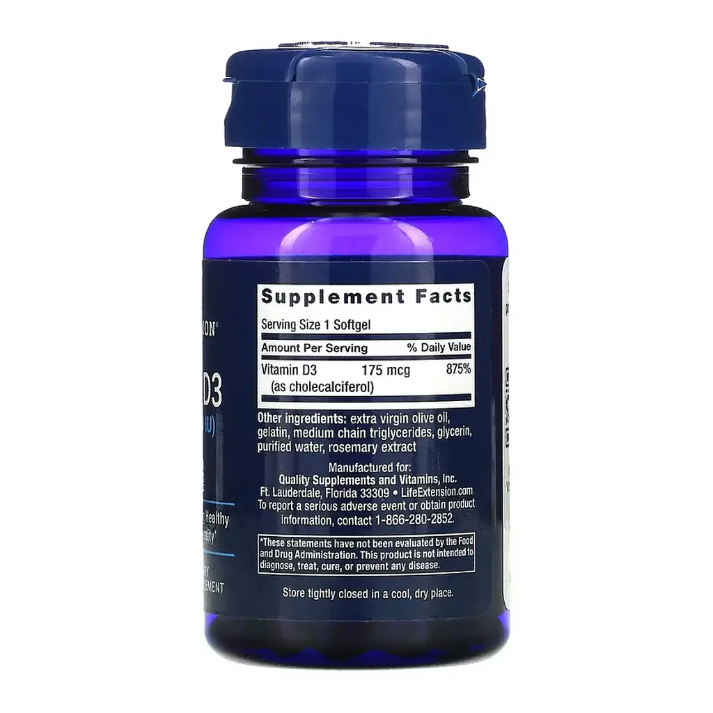 Вітамін Д3 7000 IU Vitamin D3 175 mcg (7000 IU) - 60 softgels - фото 2