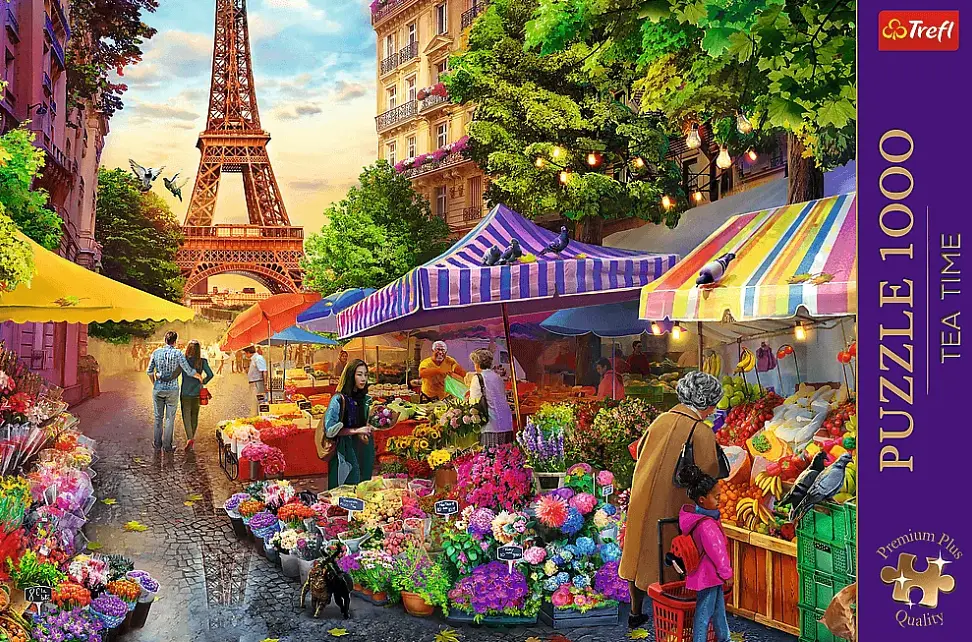 Пазл Tea Time Цветочный рынок Париж - 1000 элементов Trefl 10799 - фото 3