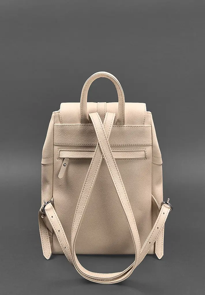 Кожаный женский рюкзак Олсен светло-бежевый - фото 5