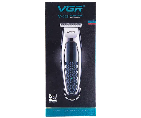 Машинка для стрижки волосся VGR V-093 бездротова з USB зарядкою триммер 5 W сріблясто-чорна (24324-V-093_285) - фото 5