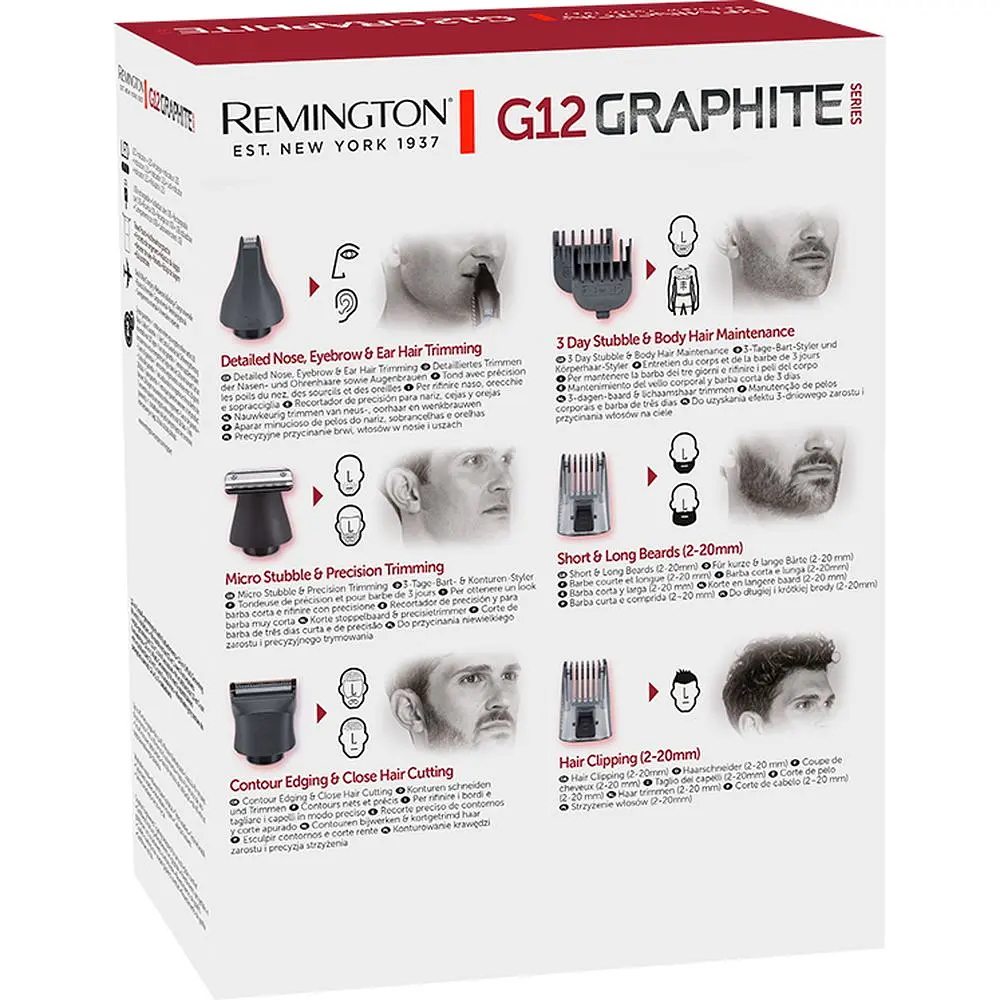 Тример універсальний Remington PG2120 G12 Graphite 12-in-1 Multigrooming Kit (43324530100) - фото 7