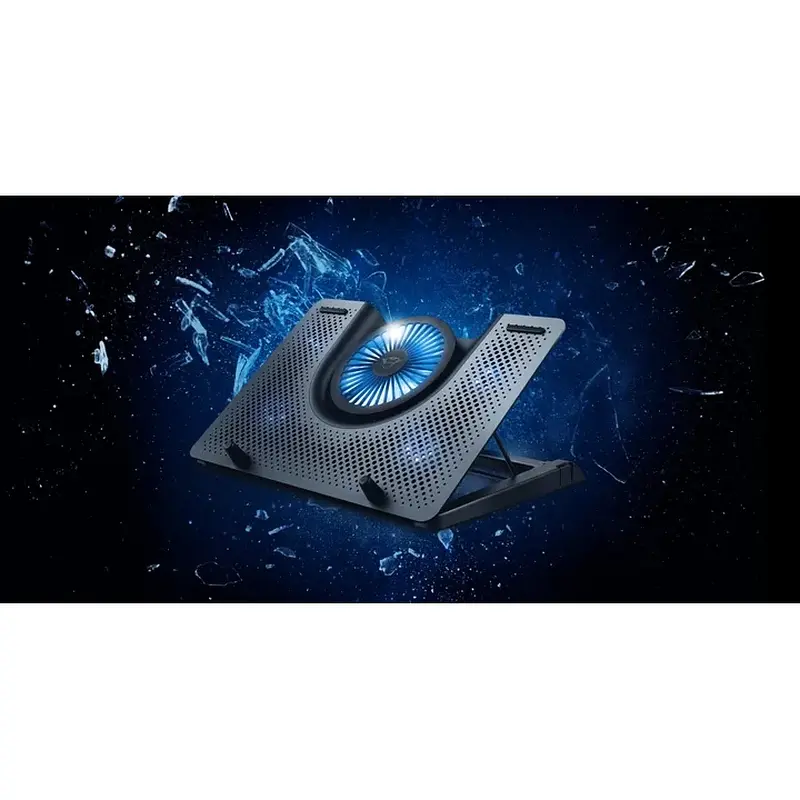 Підставка для ноутбуків Trust GXT 1125 Quno, до 17.3", BLUE LED, чорний - фото 2