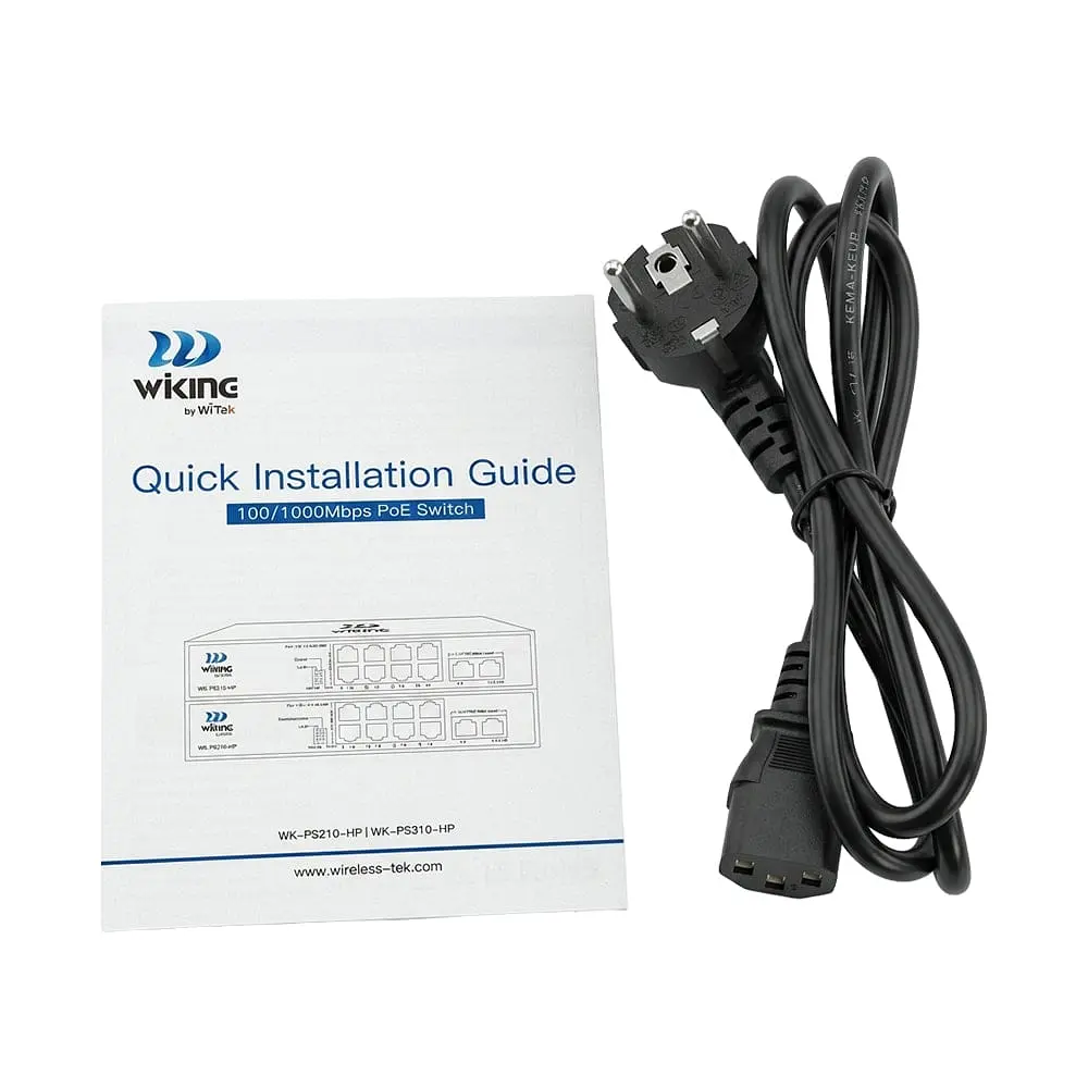 PoE-комутатор 10-портовий некерований Wiking WK-PS310-HP гігабітний, 8x1000Mbps PoE, 2x1000Mbps Uplink, 110W (73-00280) - фото 9