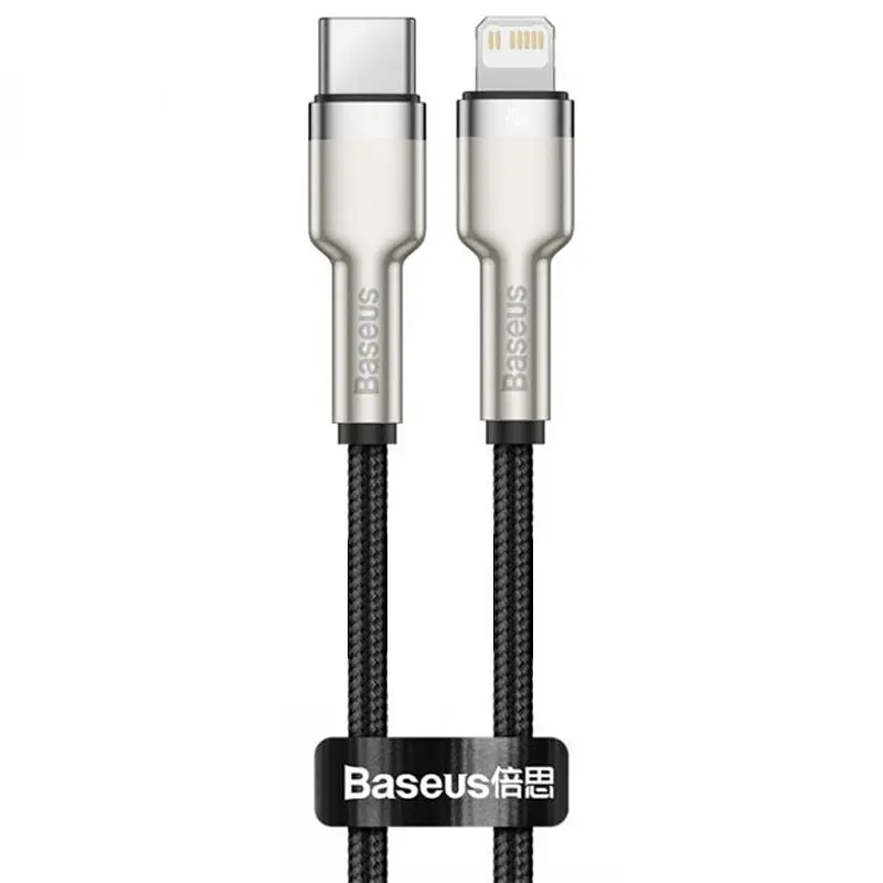 Дата кабель Baseus Cafule Metal Type-C to Lightning PD20W (1m) (CATLJK-A) Чорний