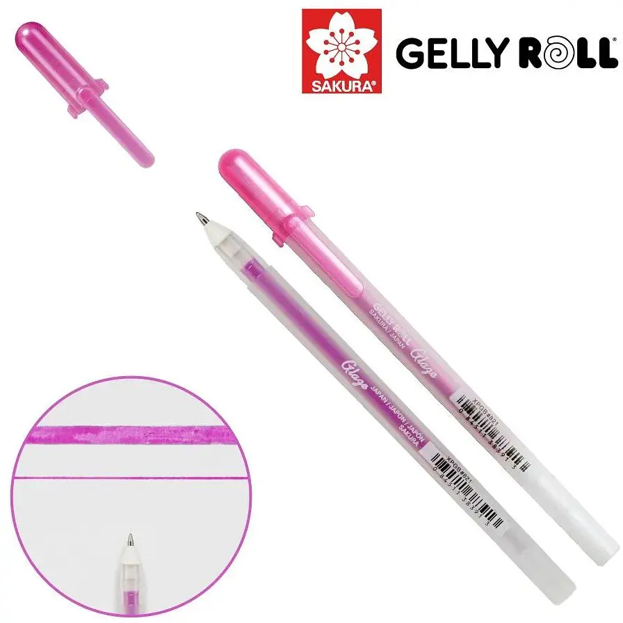 Ручка гелевая Sakura Glaze 3D-Roller Розовый - фото 2