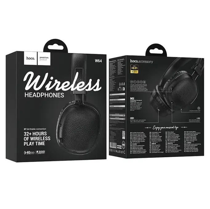 Навушники Hoco Bluetooth W64 Earl IIBT headphones чорні - фото 2
