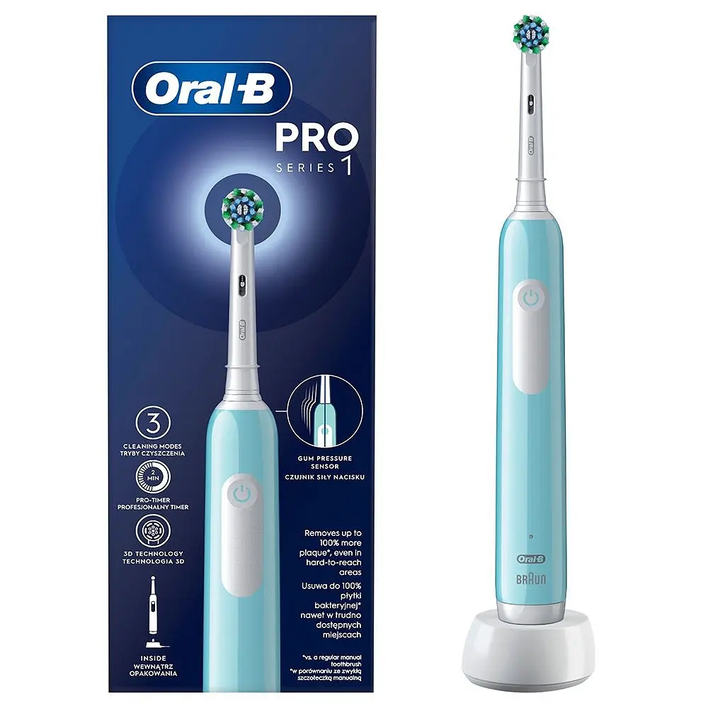 Зубна електрощітка Braun Oral-B Pro1 D305.513.3 CrossAction Caribbean Синій