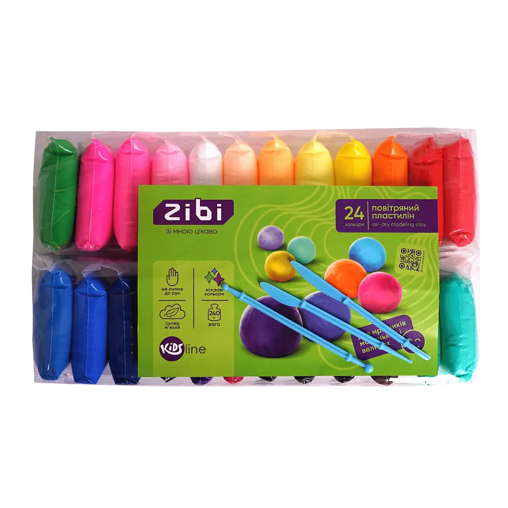 Легкий пластилін ZiBi, 24 кольори, (ZB.6297)