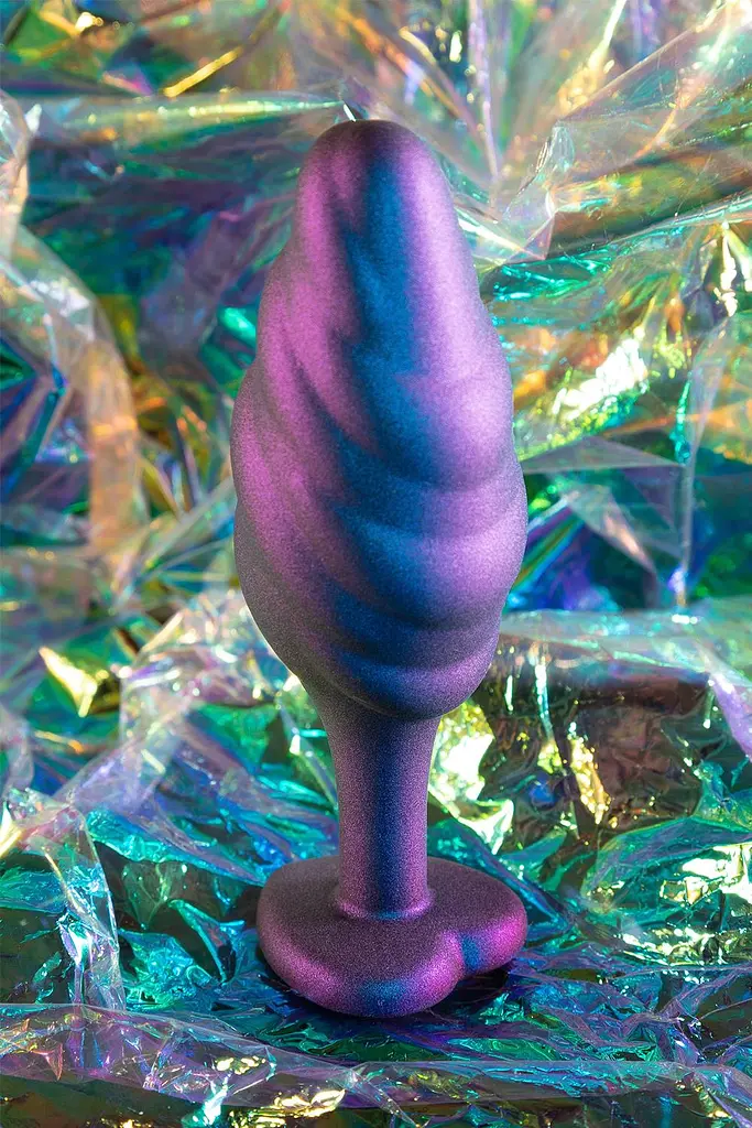 Анальна пробка Matrix Bumped Bling Plug 11.4 см (фіолетовий) - фото 4