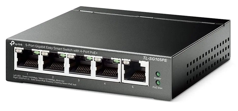 Коммутатор TL-SG105PE 5xGE (4xPoE) 65Вт, WebSmart TP-Link teh0018148 - фото 3