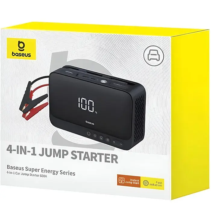 Автомобільне пуско-зарядне пристрій Baseus Super Energy Series 4-in-1 Car Jump Starter 600A Cluster чорний - фото 2