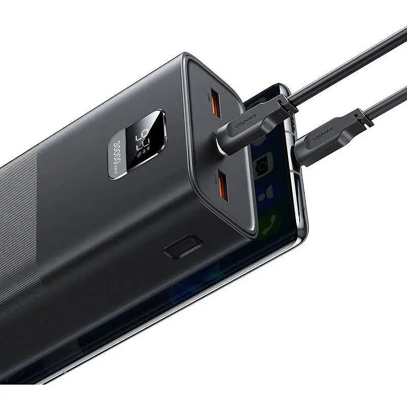 Powerbank USAMS для ноутбука телефону швидка зарядка QC3.0 PD3.0 30000 mAh 65W - фото 2