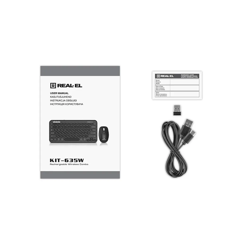 Комплект REAL-EL KIT-635W Wireless/Bluetooth Black (EL123100057) - фото 9