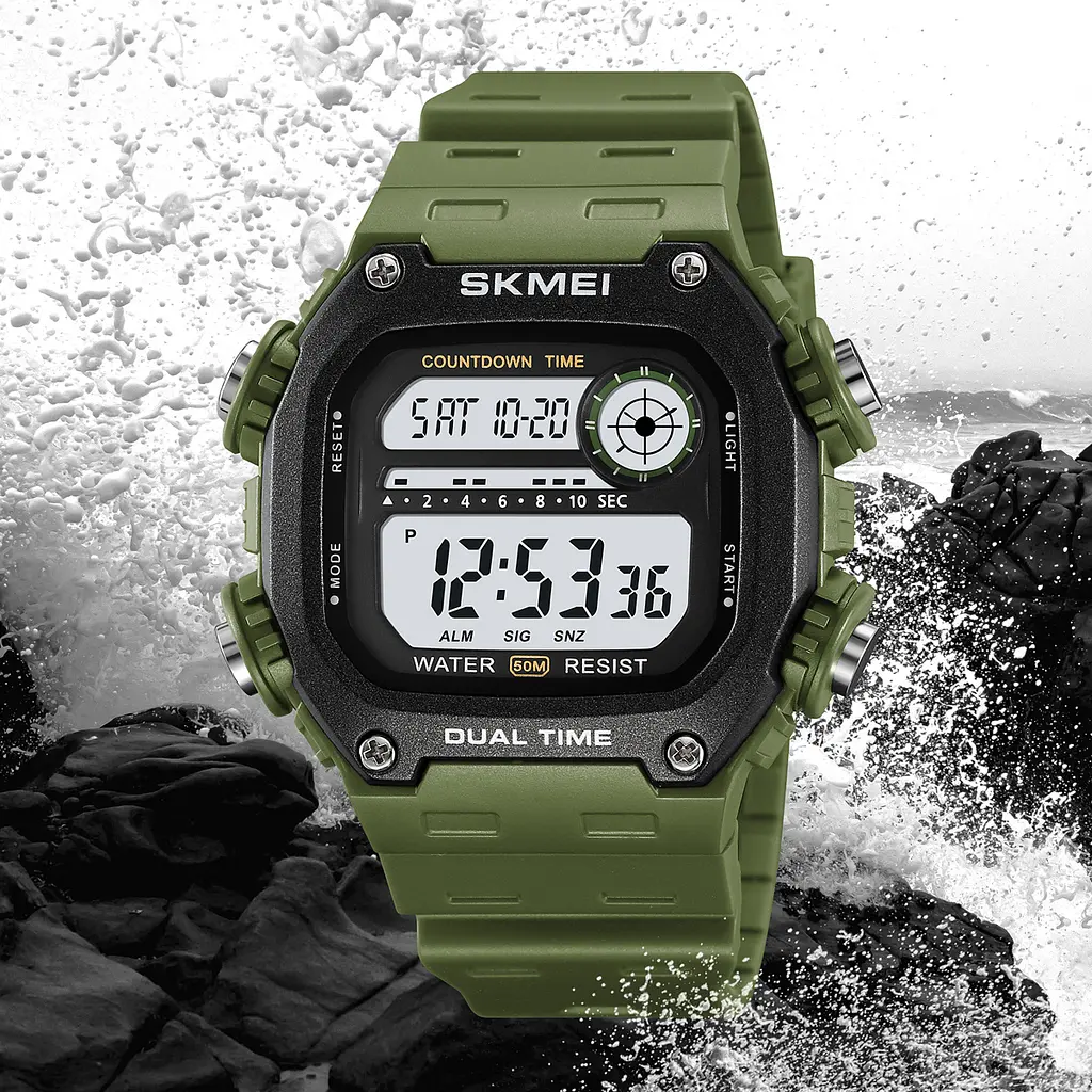 Чоловічий наручний годинник 2126AG Army Green Skmei acs0030252 - фото 6