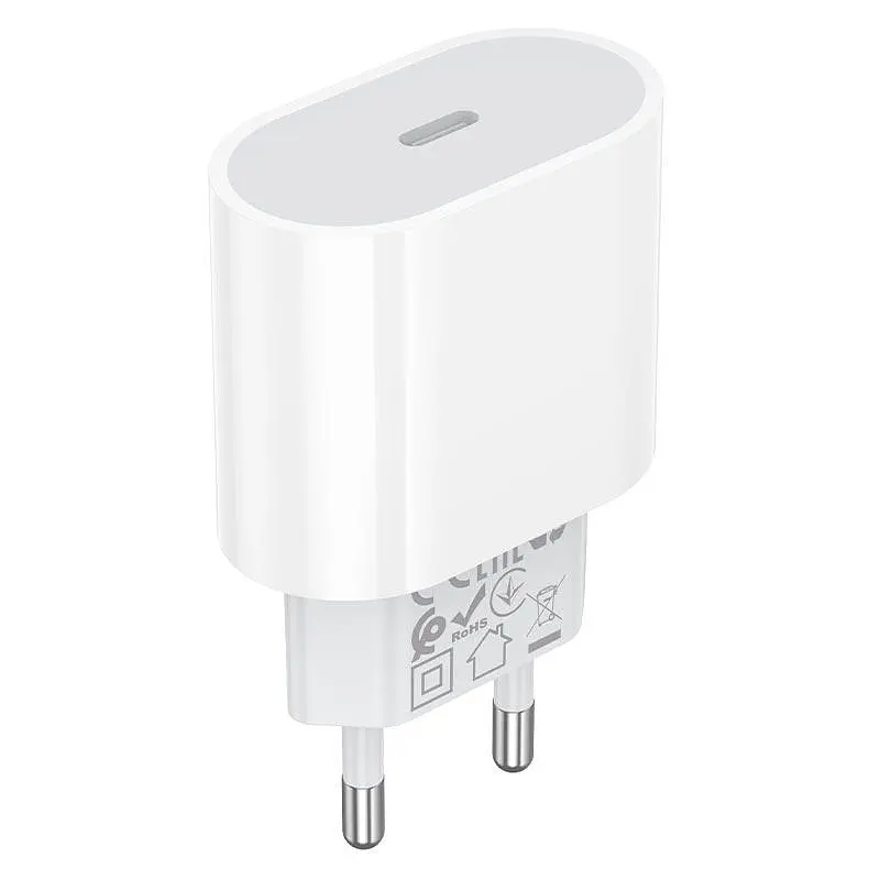 Адаптер мережевий BOROFONE Original single port PD charger BA100A |1Type-C, 20W, PD/QC|