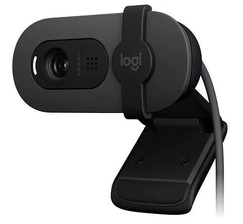 Веб-камера Logitech Brio 100, графітовий, 1920x1080/30 fps, фіксований фокус, мікрофон, кут огляду 58 °, RightLight 2, USB, 1