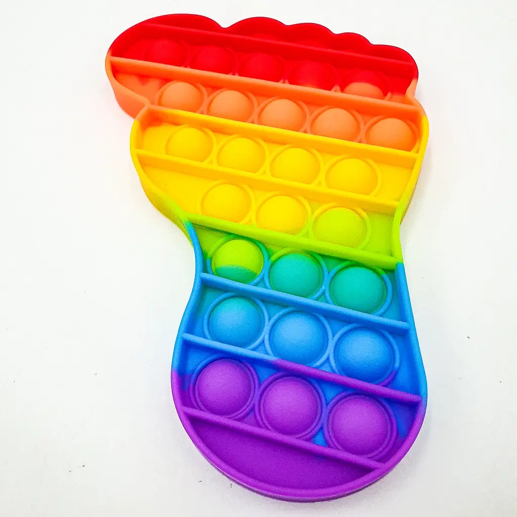 Сенсорна іграшка антистрес силіконова нескінченна пухирець поп іт UKC Pop It Fidget нога різнокольоровий - фото 3