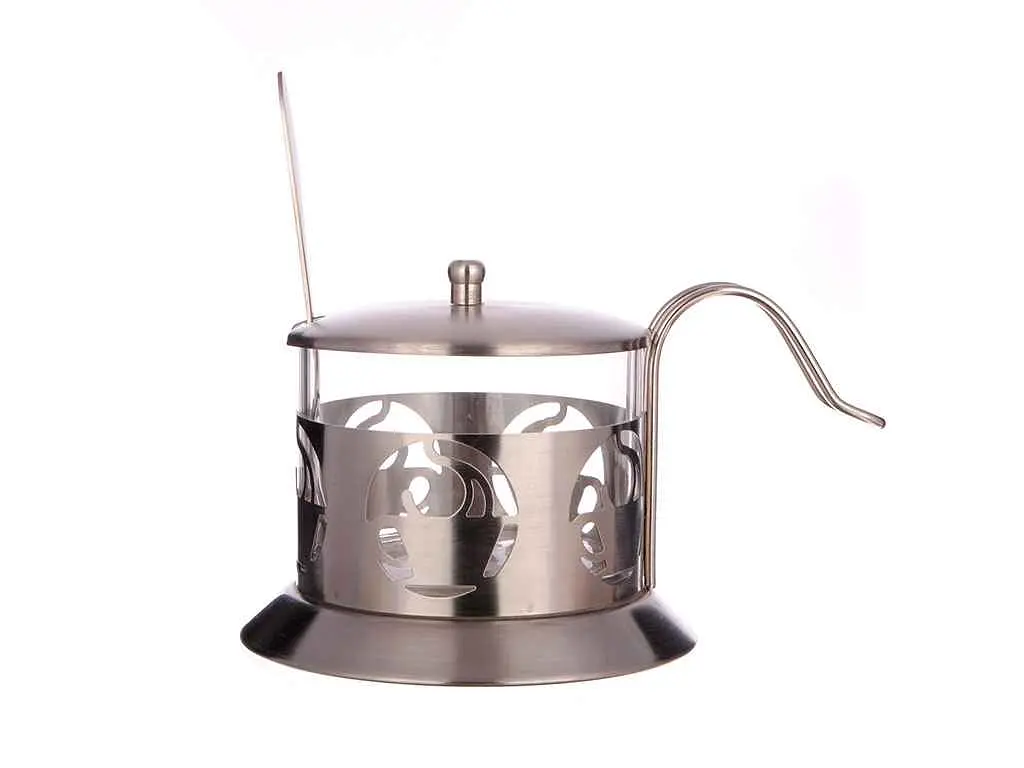Цукорниця VITOL скло+нерж сталь з ложкой VT612458