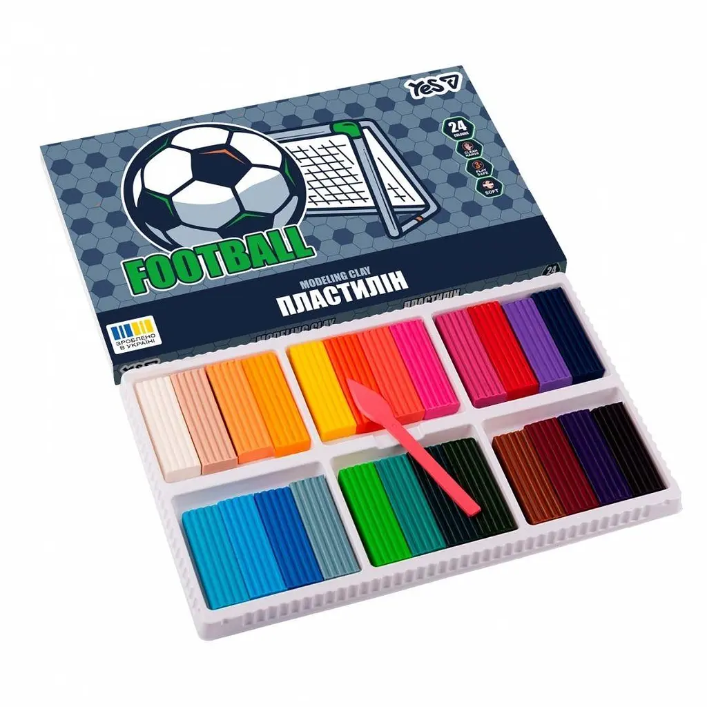 Пластилін Yes 24 кольори 480 г Football (540716)