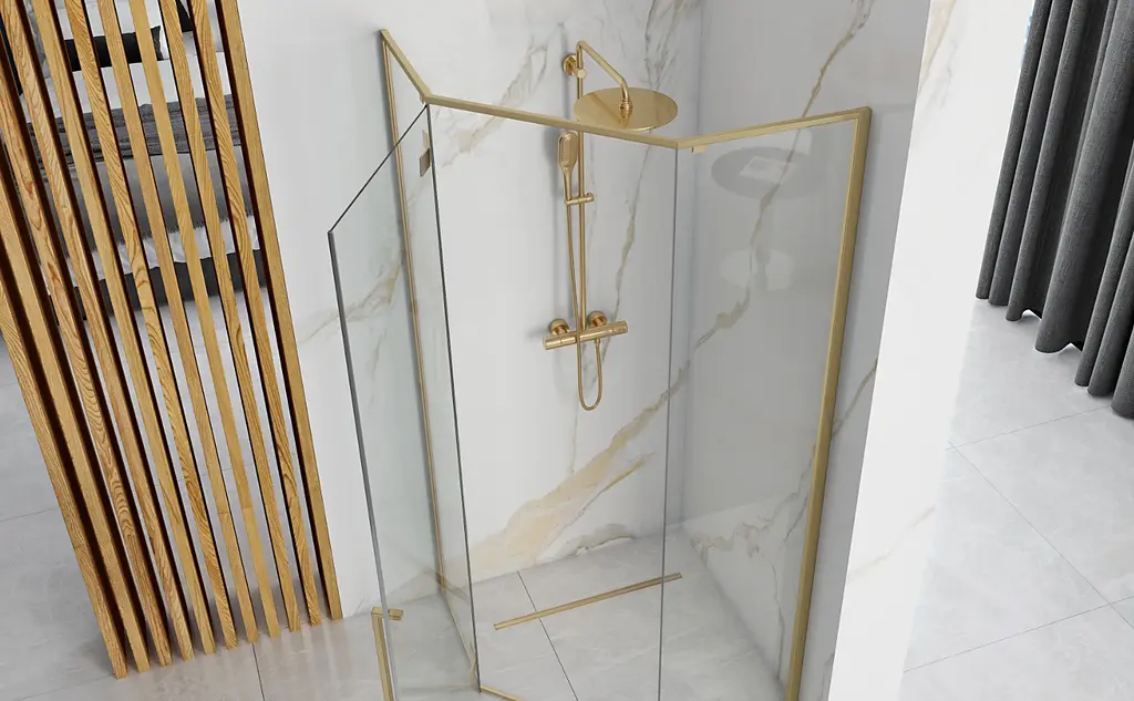 Душова кабіна Rea Diamond 90x90 brushed gold REA-K6506 - фото 5